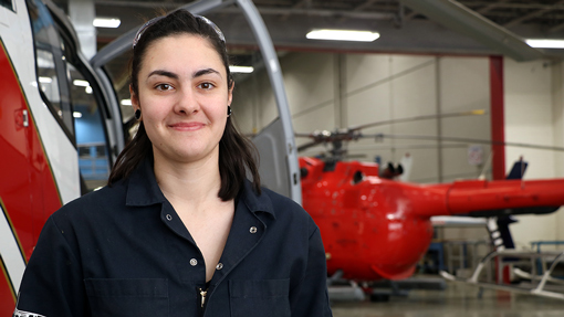 Laurie Breton is optimistic about her career as an aircraft mechanic.